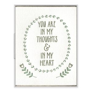 In Thoughts & Heart Letterpress Greeting Card