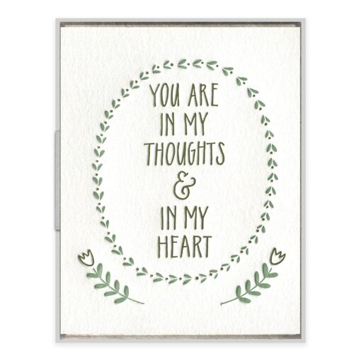 In Thoughts & Heart Letterpress Greeting Card