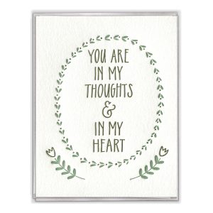 In Thoughts & Heart Letterpress Greeting Card Boxed Set of Six