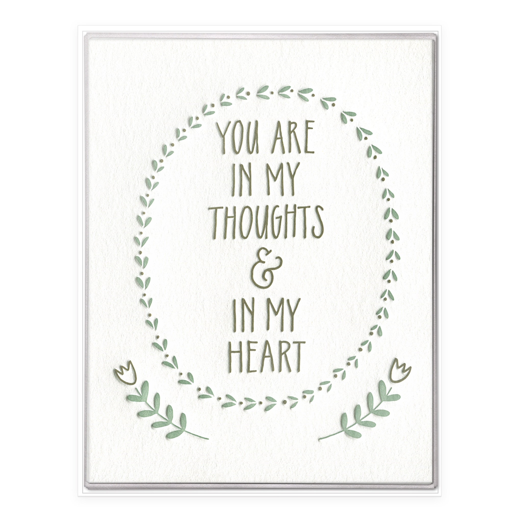 In Thoughts & Heart Letterpress Greeting Card Boxed Set of Six