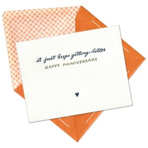 Happy Anniversary Letterpress Greeting Card with Envelope