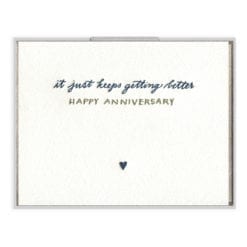 Happy Anniversary Letterpress Greeting Card