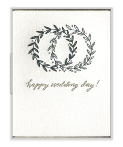 Happy Wedding Day Letterpress Greeting Card