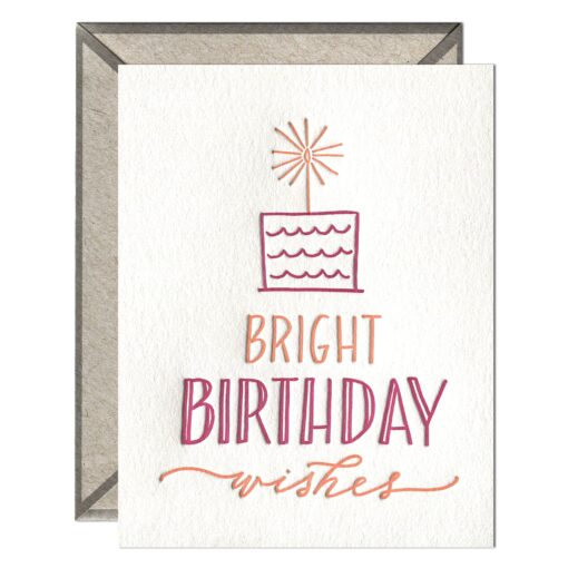 Bright Birthday Wishes Letterpress Greeting Card with Envelope