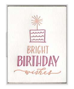 Bright Birthday Wishes Letterpress Greeting Card