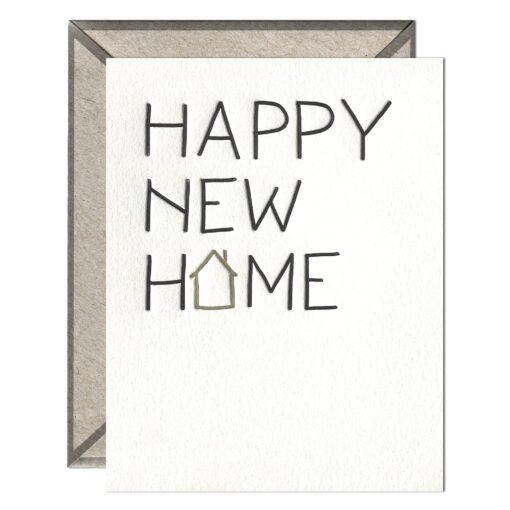 Happy New Home Letterpress Greeting Card with Envelope