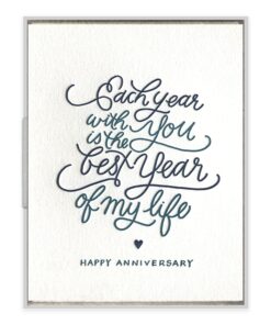 Each Year With You Letterpress Greeting Card