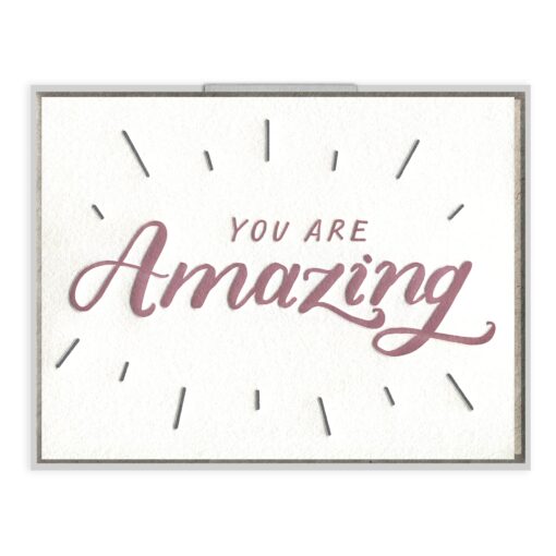 You Are Amazing Letterpress Greeting Card
