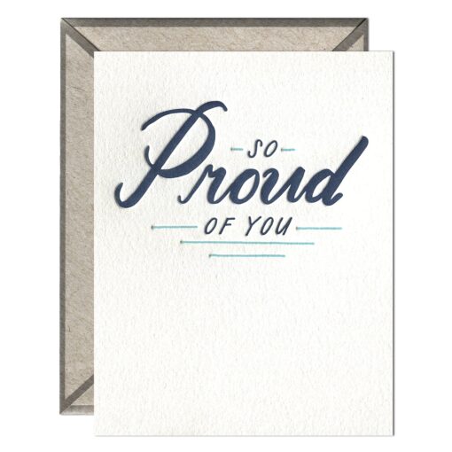 So Proud of You Letterpress Greeting Card with Envelope