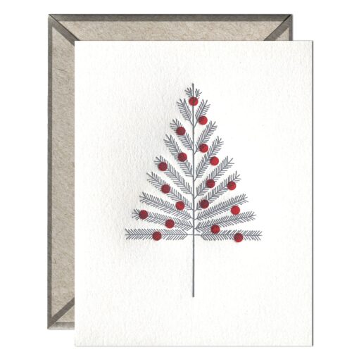 Aluminum Tree Letterpress Greeting Card with Envelope