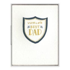 World's Best Dad Letterpress Greeting Card