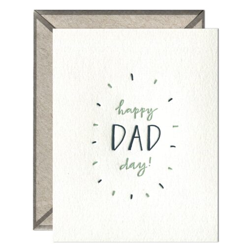 Happy Dad Day Letterpress Greeting Card with Envelope