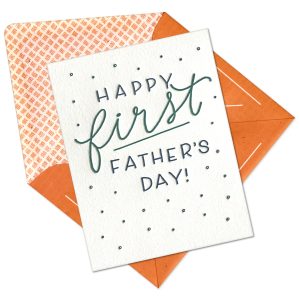 First Father's Day Letterpress Greeting Card with Envelope