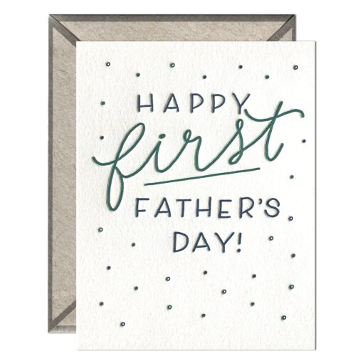 First Father's Day Letterpress Greeting Card with Envelope