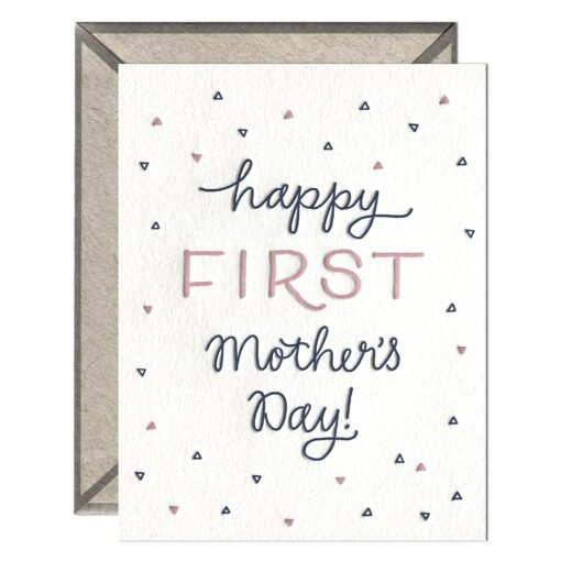 First Mother's Day Letterpress Greeting Card with Envelope
