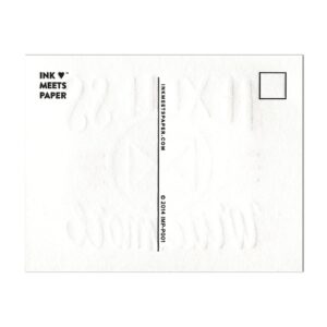 Text Less. Write More. Ink Splat Postcard (back)