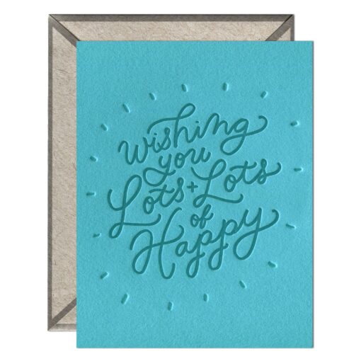 Lots + Lots of Happy Letterpress Greeting Card with Envelope