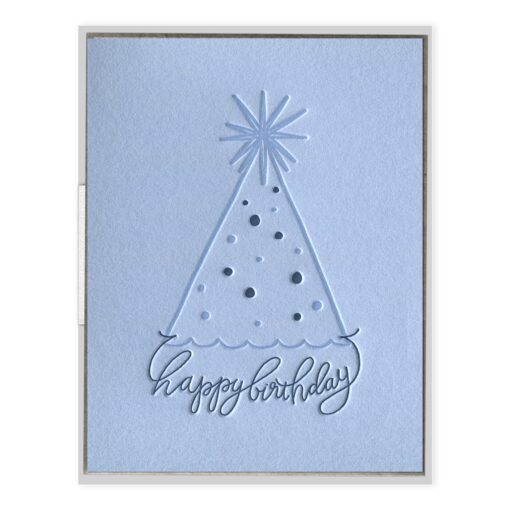 Party Hat Birthday Letterpress Greeting Card
