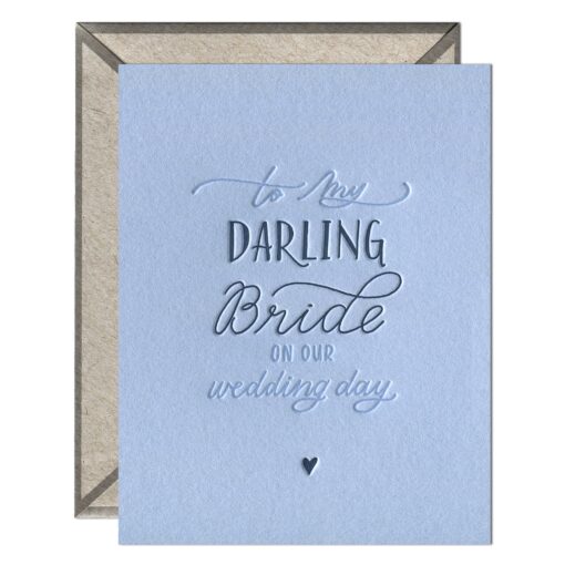 Darling Bride Letterpress Greeting Card with Envelope