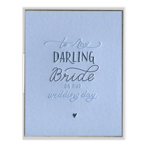 Darling Bride Letterpress Greeting Card