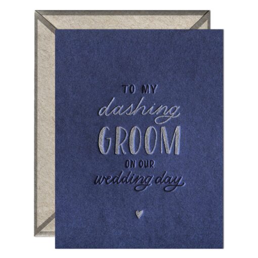 Dashing Groom Letterpress Greeting Card with Envelope