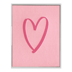 Brushed Heart Letterpress Greeting Card