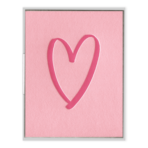 Brushed Heart Letterpress Greeting Card