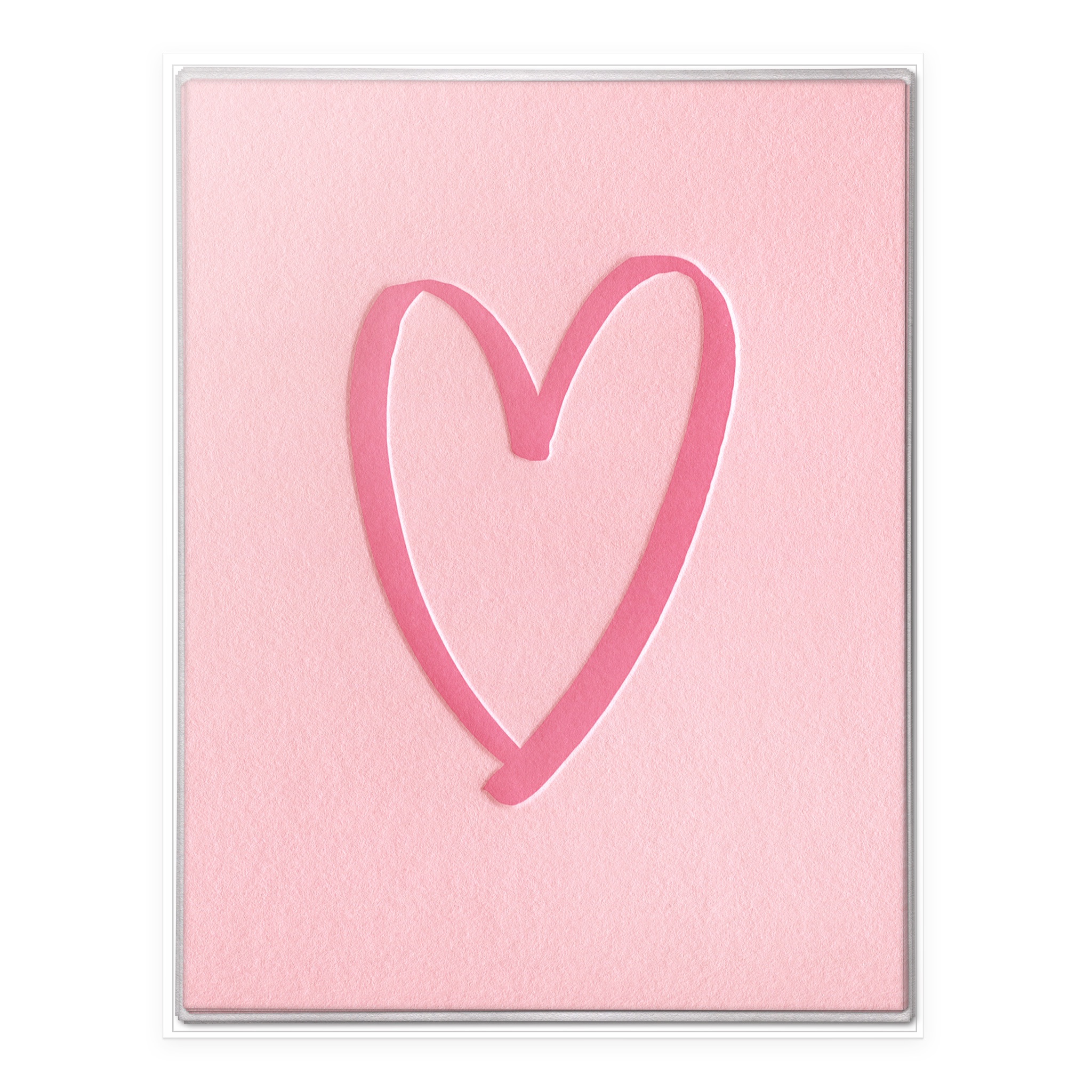 Brushed Heart Letterpress Greeting Card Boxed Set of Six