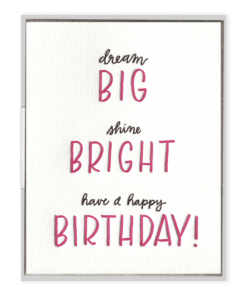 Big Bright Birthday Letterpress Greeting Card
