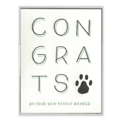 New Pet Congrats Letterpress Greeting Card