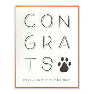 New Pet Congrats Letterpress Greeting Card