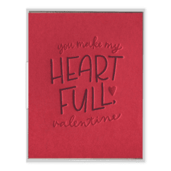 Heart Full Valentine Letterpress Greeting Card