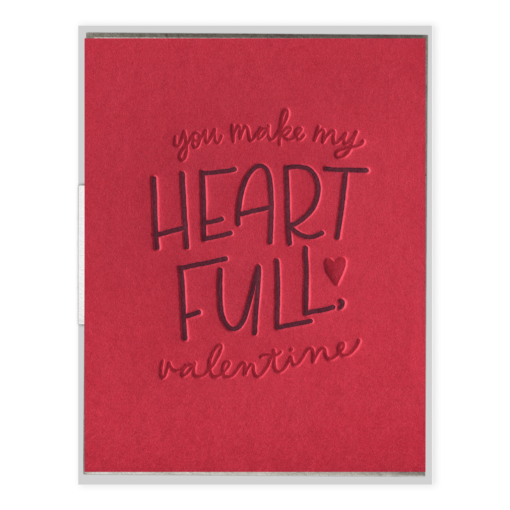 Heart Full Valentine Letterpress Greeting Card