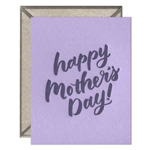 Mother's Day Script Letterpress Greeting Card with Envelope