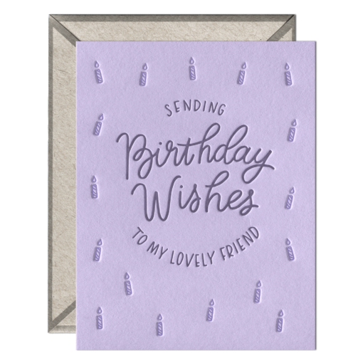 Lovely Birthday Wishes Letterpress Greeting Card with Envelope