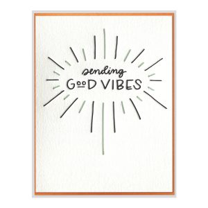 Sending Good Vibes Letterpress Greeting Card