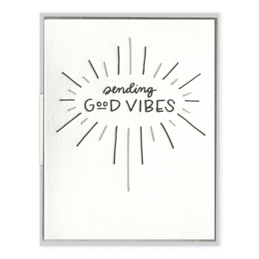 Sending Good Vibes Letterpress Greeting Card