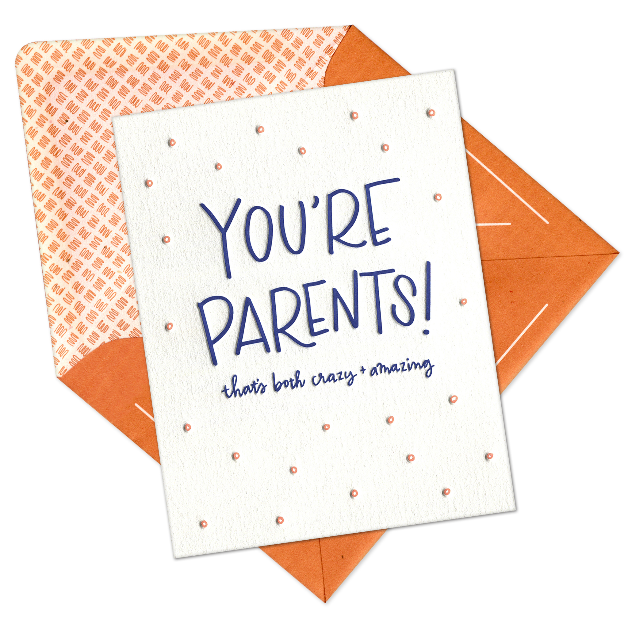 You're Parents Letterpress Greeting Card with Envelope