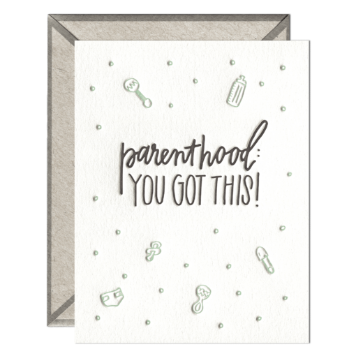 Parenthood Letterpress Greeting Card with Envelope