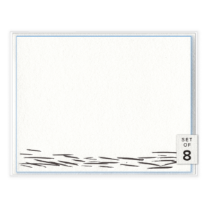 Waves Letterpress Social Stationery Boxed Set of Eight Front View