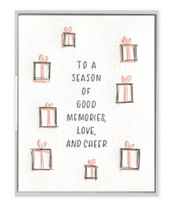 Good Memories Love & Cheer Letterpress Greeting Card