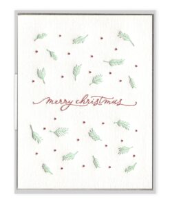 Merry Christmas Script Letterpress Greeting Card