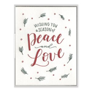 A Season of Peace & Love Letterpress Greeting Card