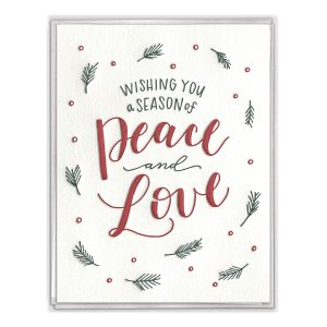 A Season of Peace & Love Letterpress Greeting Card Boxed Set of Six