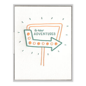 To New Adventures Letterpress Greeting Card