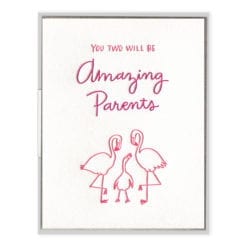 Flamingo Parents Letterpress Greeting Card