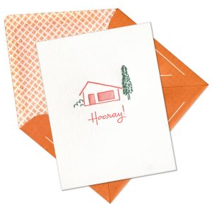 Hooray Home Letterpress Greeting Card with Envelope
