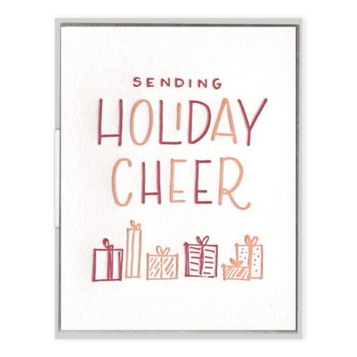 Sending Holiday Cheer Letterpress Greeting Card