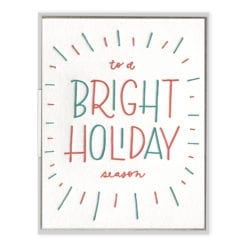 Bright Holiday Letterpress Greeting Card