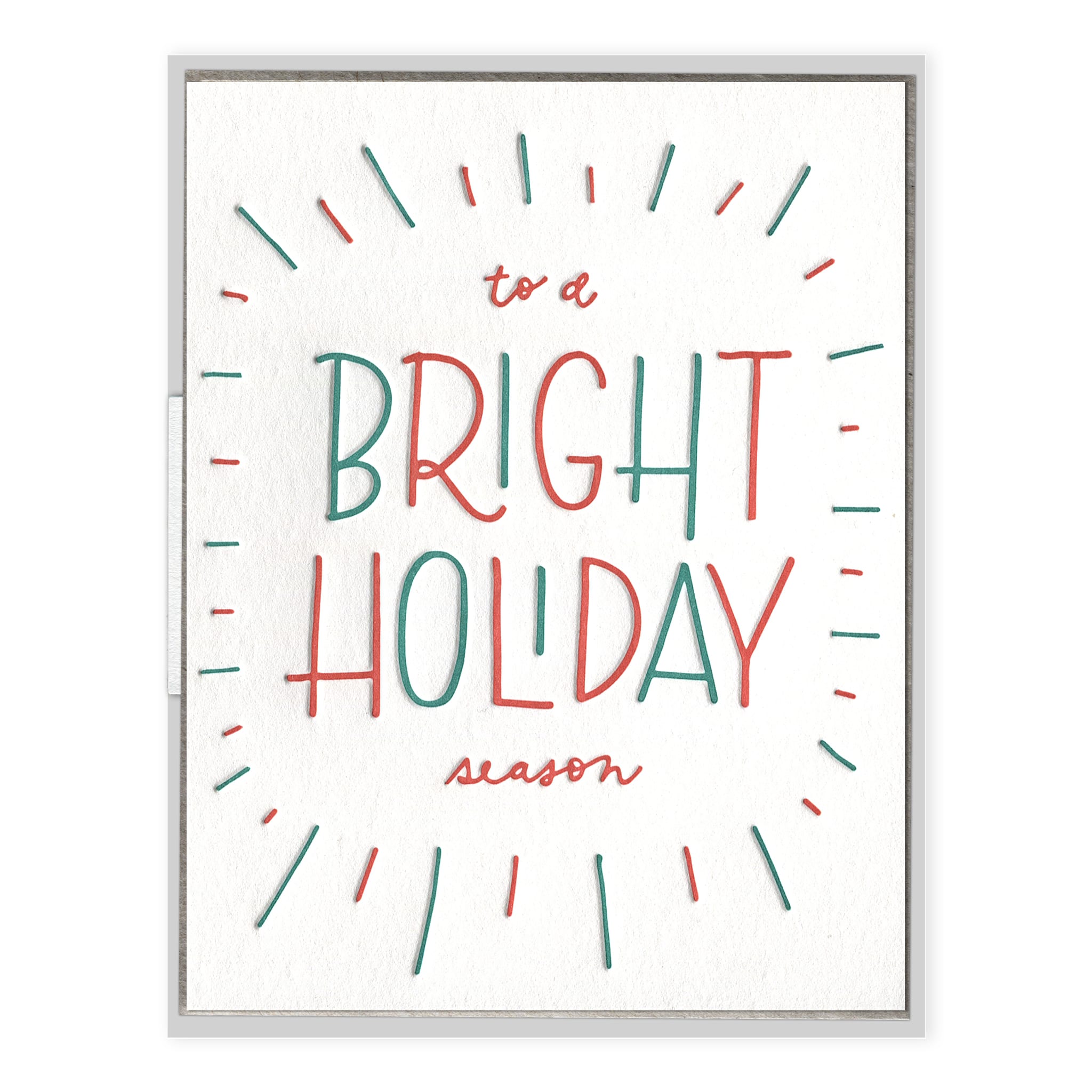 Bright Holiday Letterpress Greeting Card